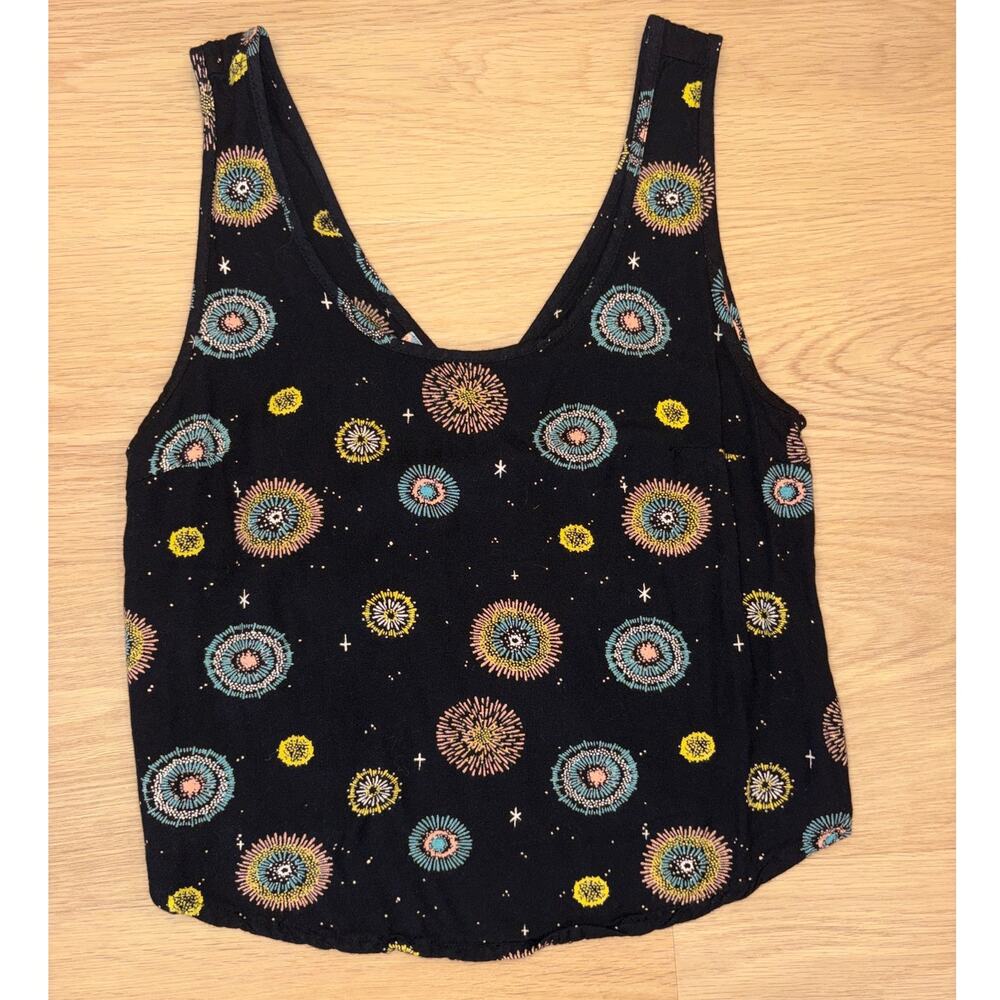 RVCA starburst/firework crossback tank tank womens size XS